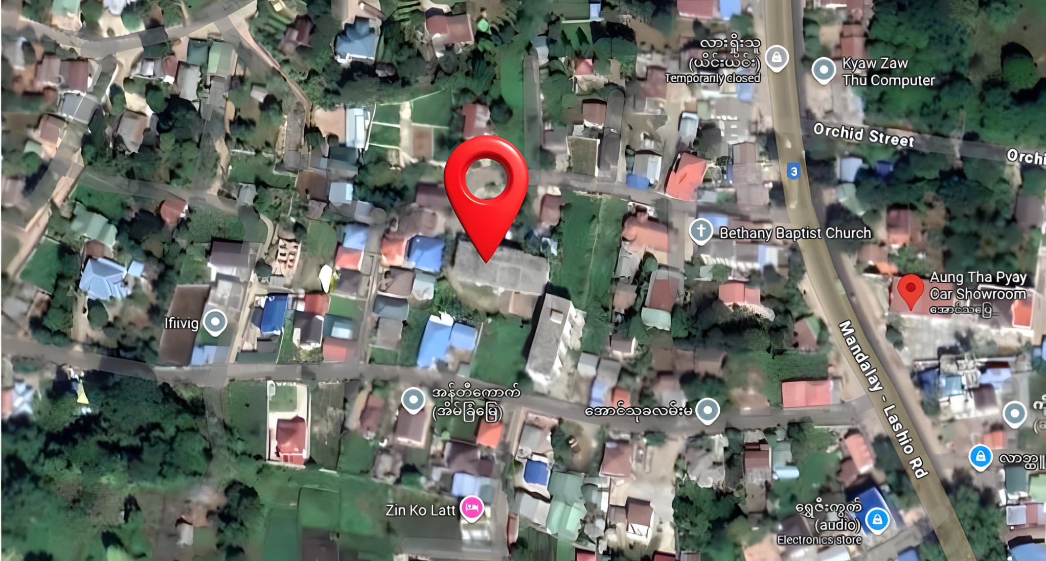 Satellite map of the May Avenue site in Pyin Oo Lwin