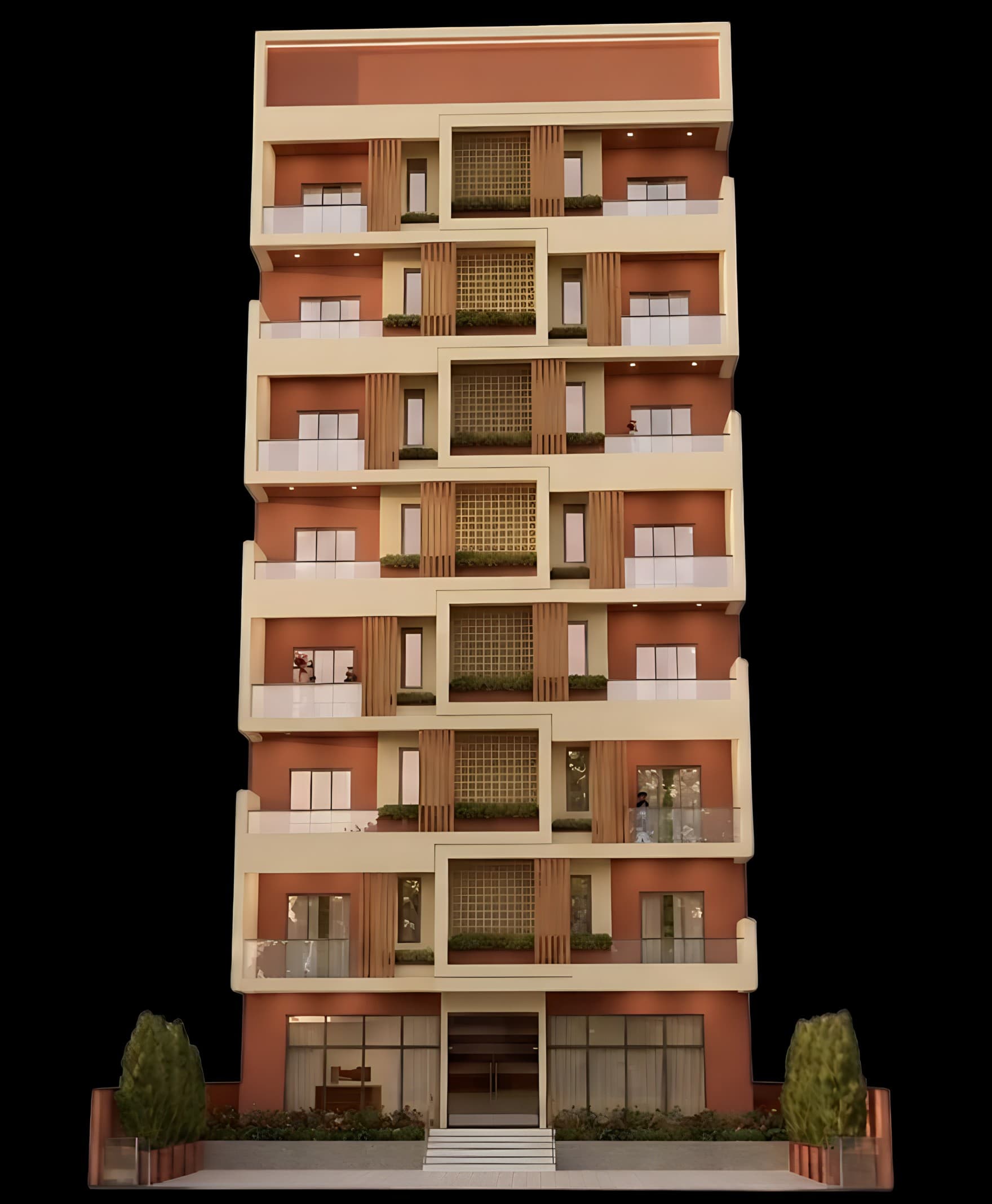 Front elevation render of the 13 Stories Condominium