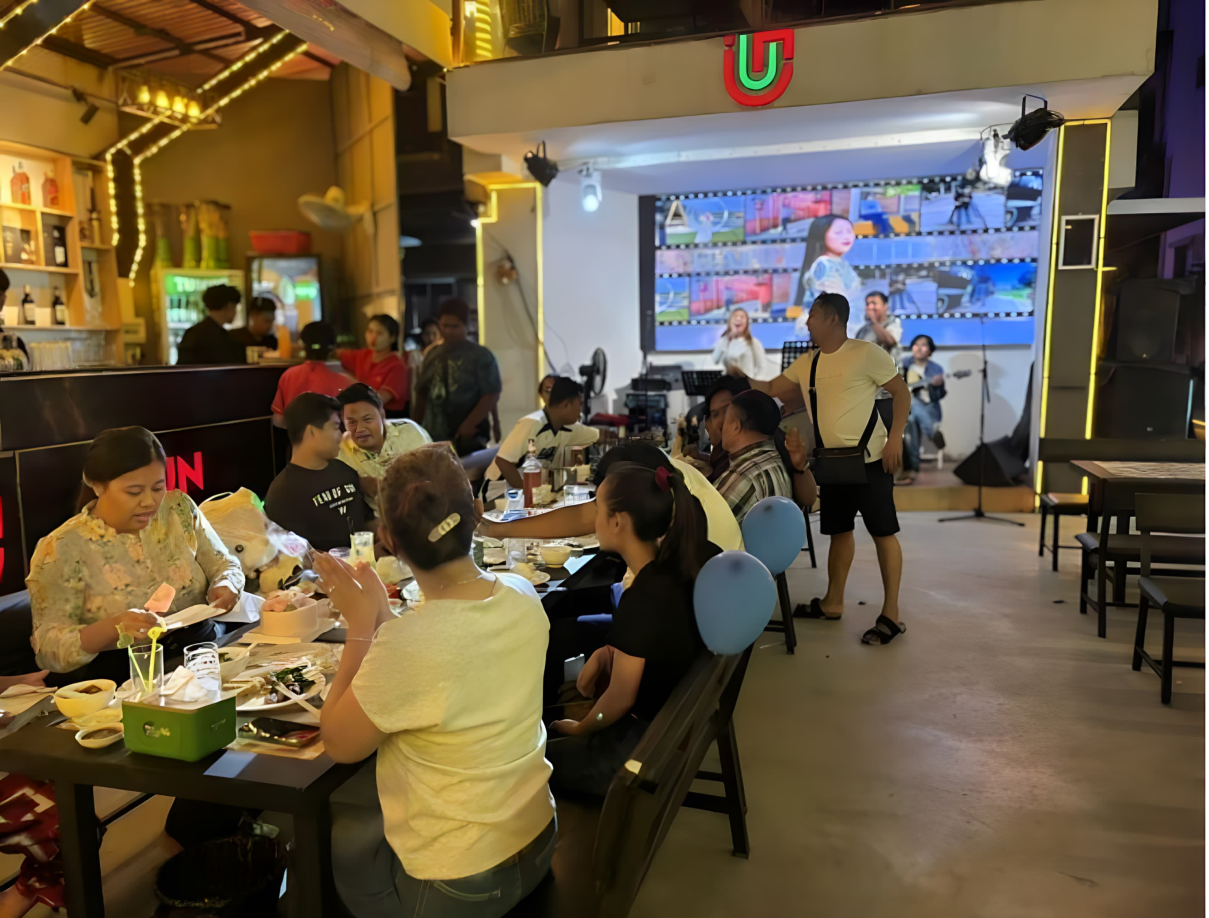 Live entertainment stage at UN Bar & Garden