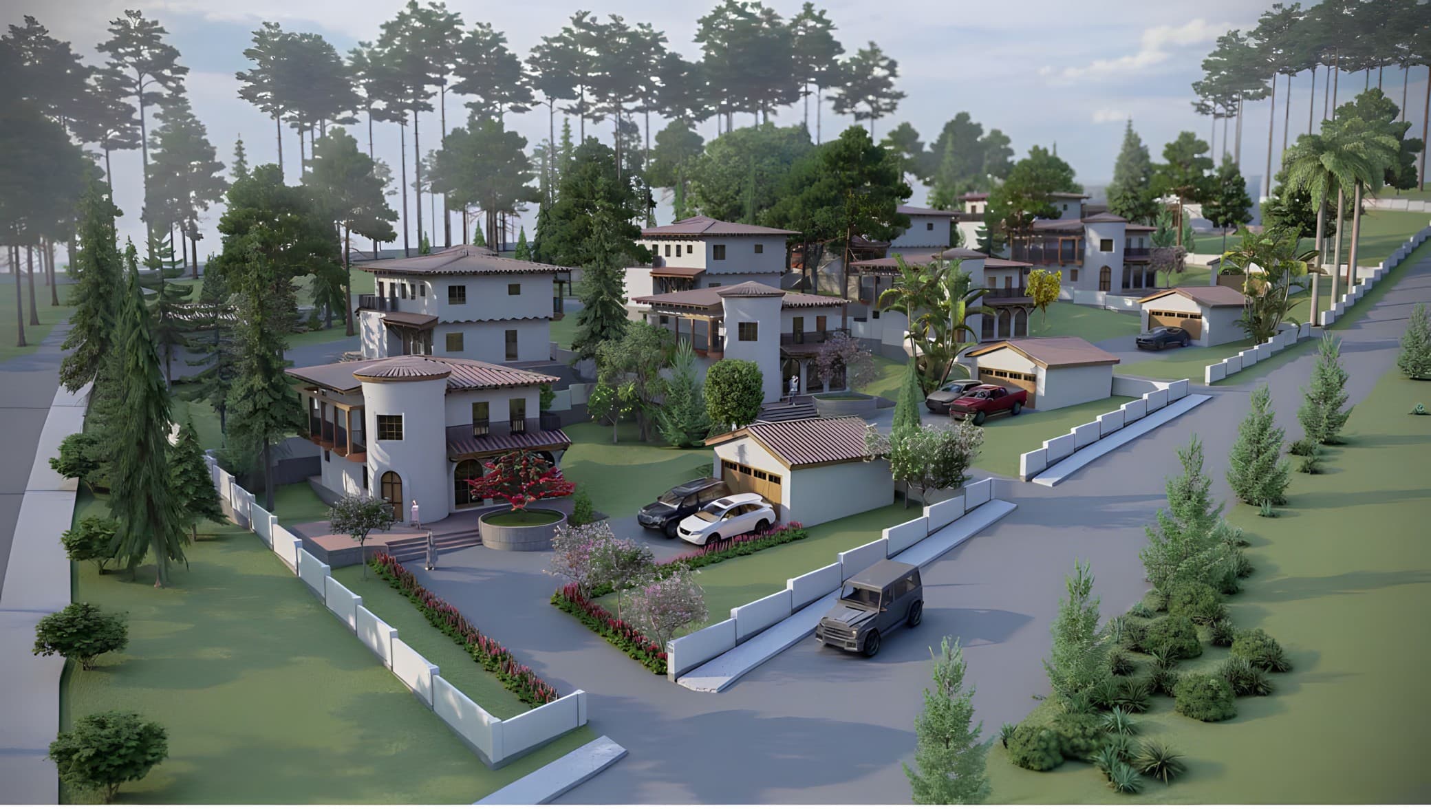 Aerial render of the Nyaung Ni housing project
