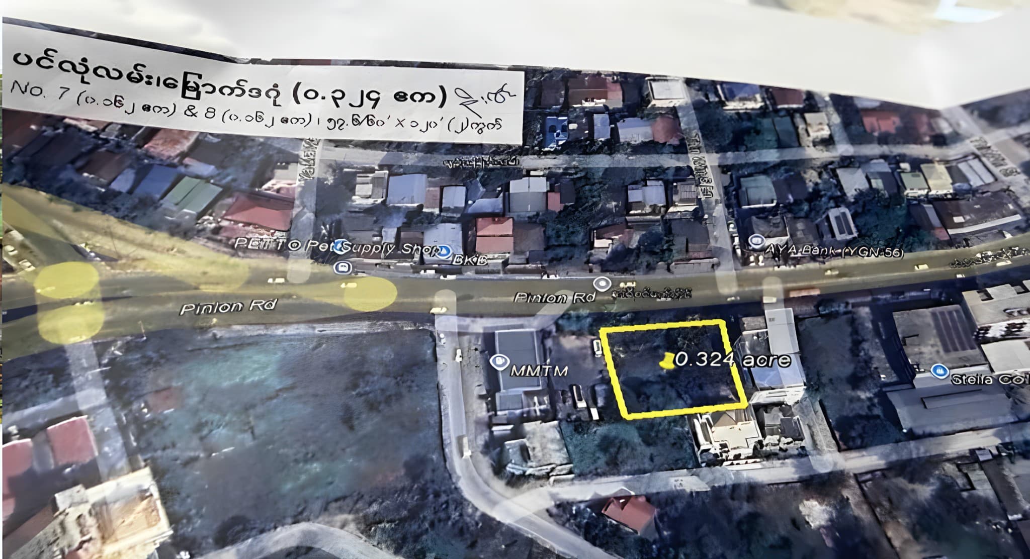 Aerial map of the North Dagon 0.324 acre plot
