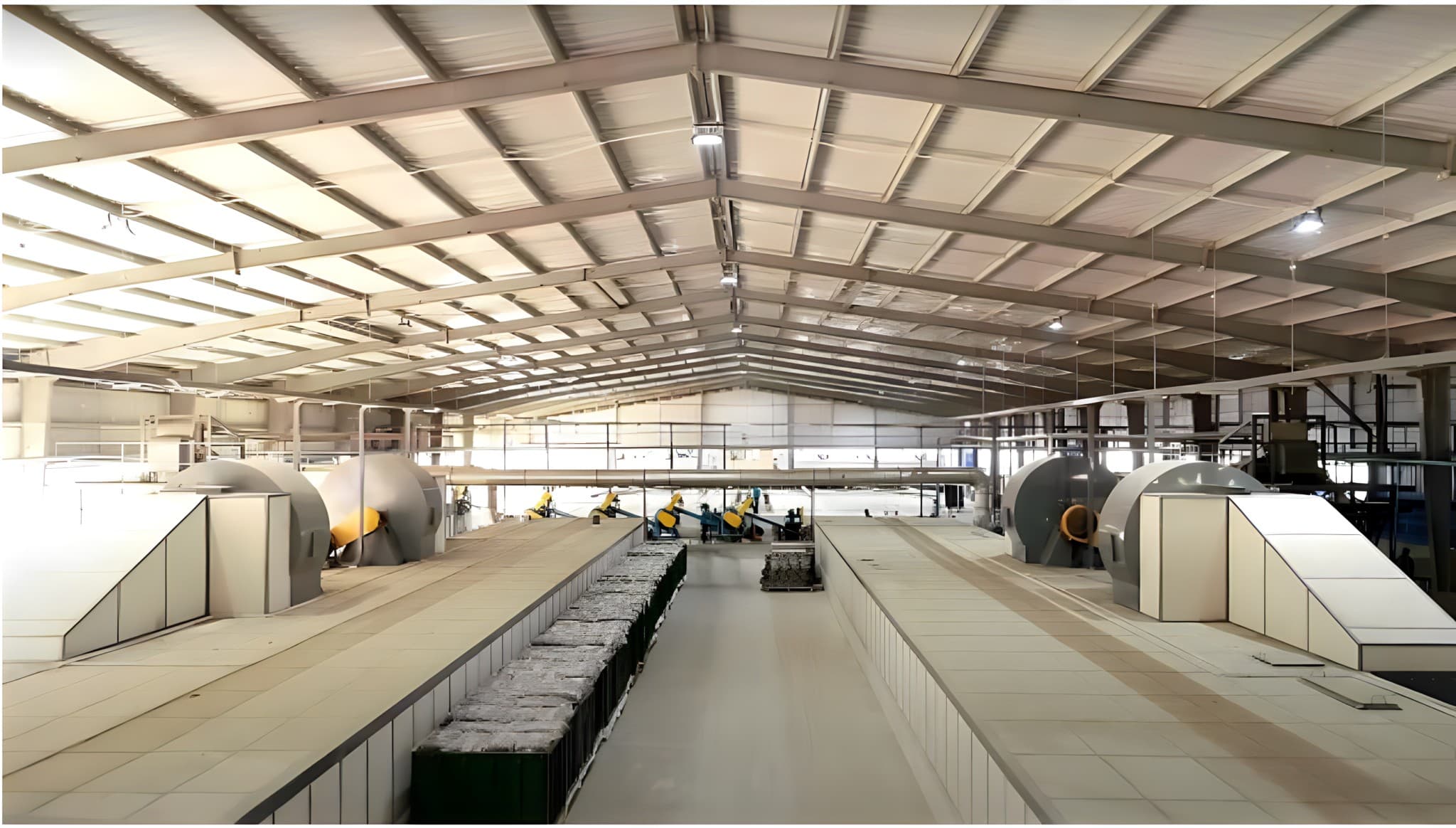 Interior of the rubber processing warehouse